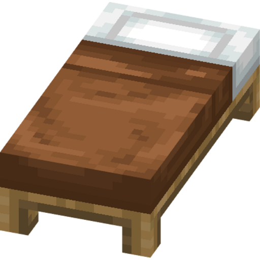 Brown Bed - 3D View