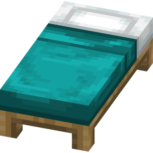 Cyan Bed - 3D View