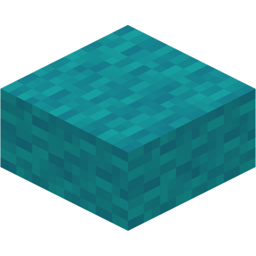 Cyan Wool Slab - 3D View
