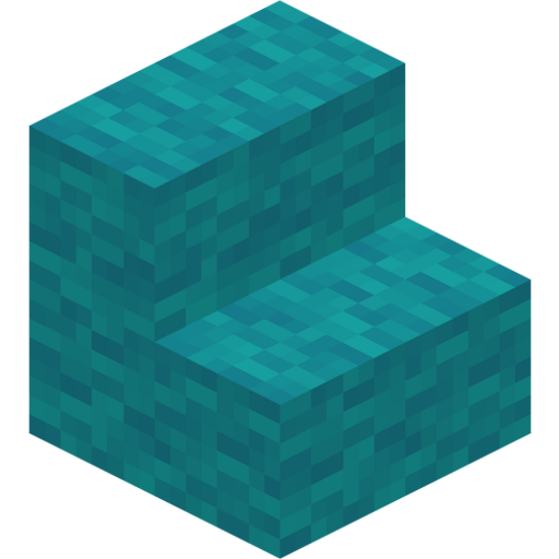 Cyan Wool Stairs - 3D View