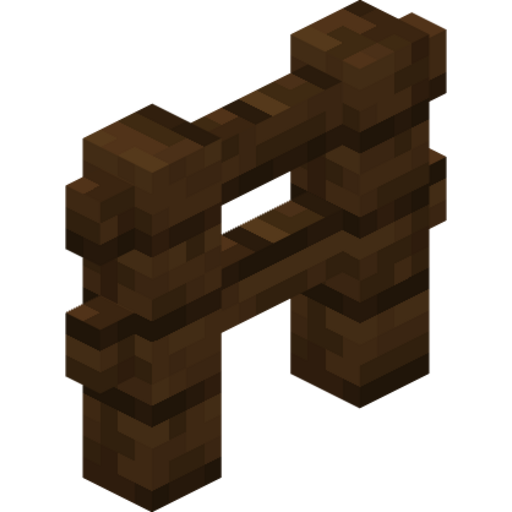 Dark Oak Fence - 3D View