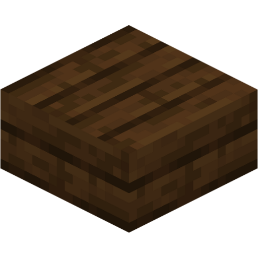 Dark Oak Slab - 3D View