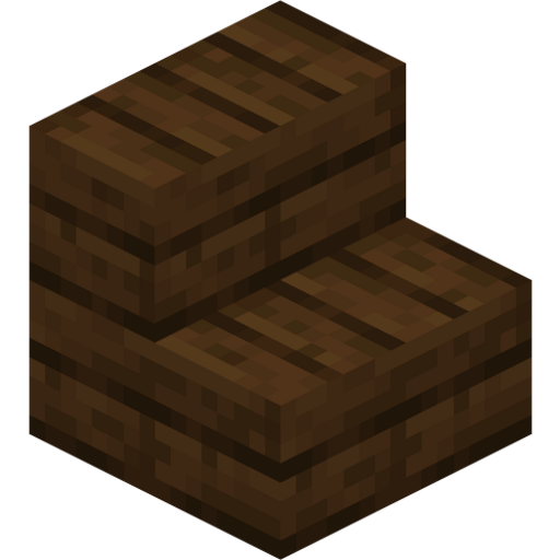 Dark Oak Stairs - 3D View