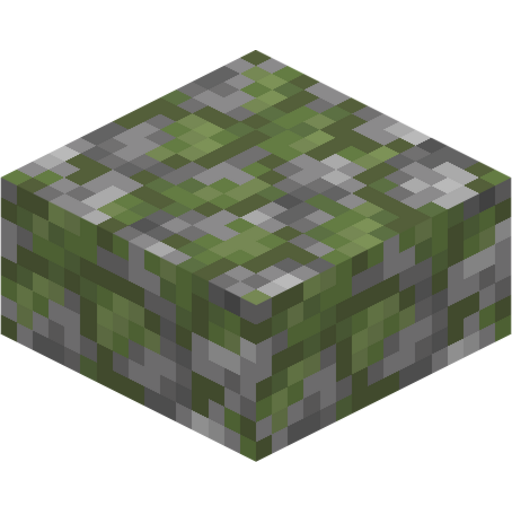 Mossy Cobblestone Slab - 3D View
