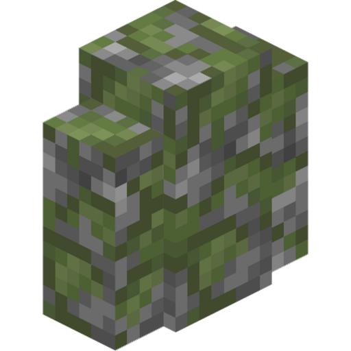 Mossy Cobblestone Wall - 3D View
