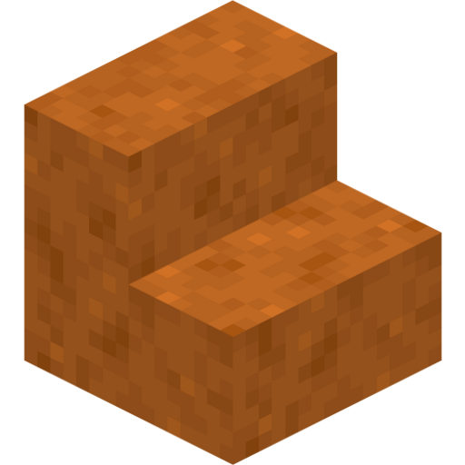 Smooth Red Sandstone Stairs - 3D View