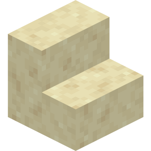 Smooth Sandstone Stairs - 3D View